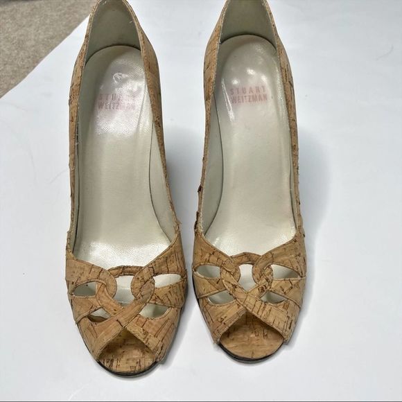 STUART WEITZMAN Cork Heels Pump Loopy 5.5 - Picture 2 of 7